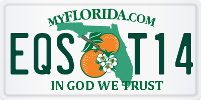 FL license plate EQST14