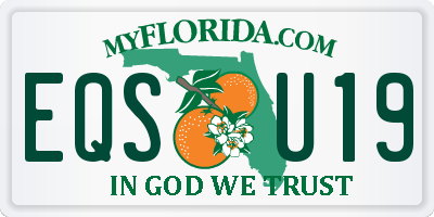 FL license plate EQSU19