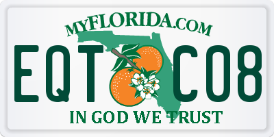 FL license plate EQTC08