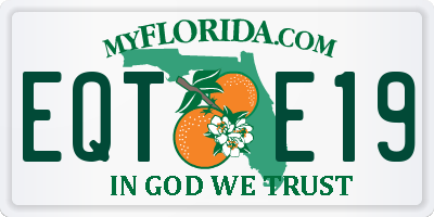 FL license plate EQTE19