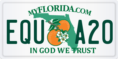 FL license plate EQUA20