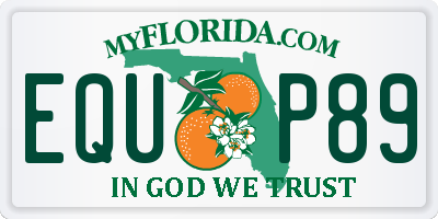 FL license plate EQUP89
