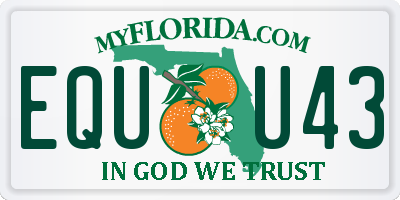 FL license plate EQUU43