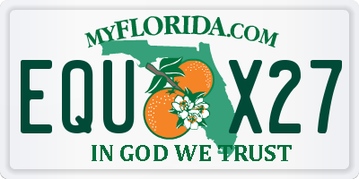 FL license plate EQUX27