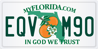 FL license plate EQVM90