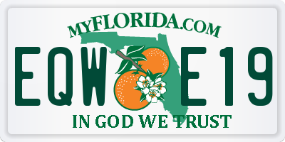 FL license plate EQWE19