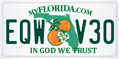 FL license plate EQWV30
