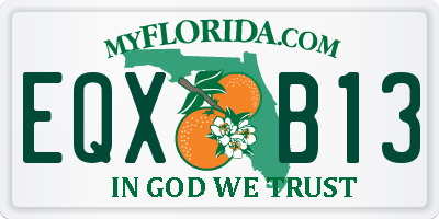 FL license plate EQXB13
