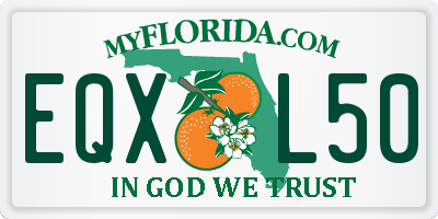 FL license plate EQXL50