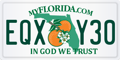 FL license plate EQXY30