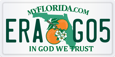 FL license plate ERAG05