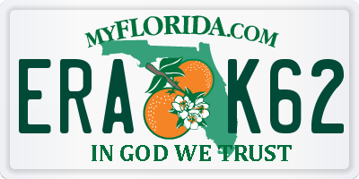 FL license plate ERAK62