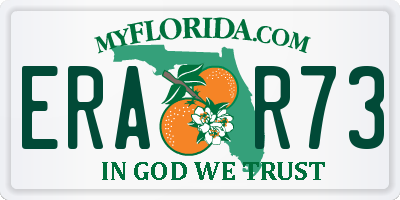 FL license plate ERAR73