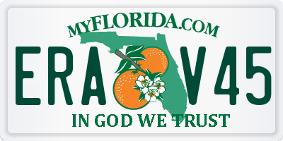 FL license plate ERAV45