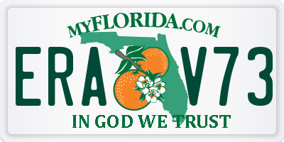 FL license plate ERAV73