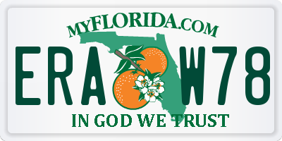 FL license plate ERAW78