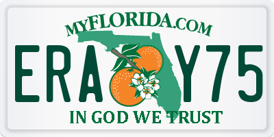 FL license plate ERAY75