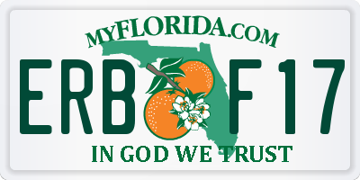 FL license plate ERBF17