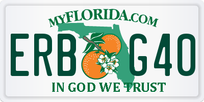 FL license plate ERBG40