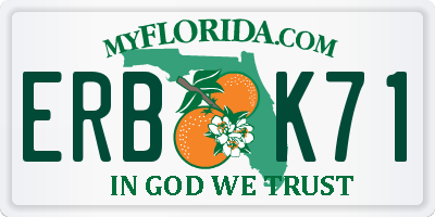 FL license plate ERBK71