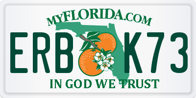 FL license plate ERBK73