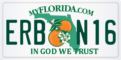 FL license plate ERBN16