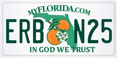 FL license plate ERBN25