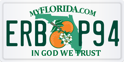 FL license plate ERBP94