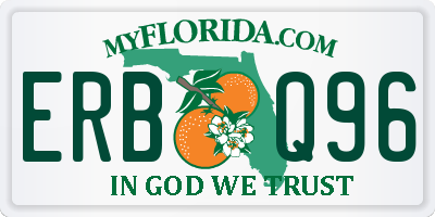 FL license plate ERBQ96