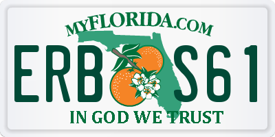 FL license plate ERBS61
