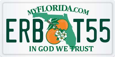 FL license plate ERBT55