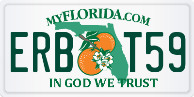 FL license plate ERBT59