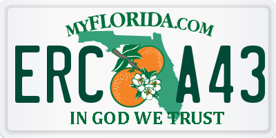 FL license plate ERCA43