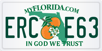 FL license plate ERCE63