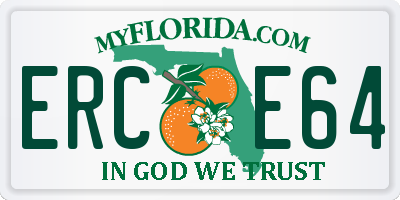 FL license plate ERCE64
