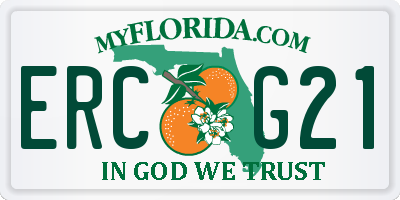 FL license plate ERCG21