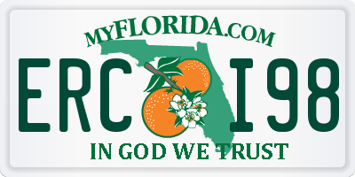 FL license plate ERCI98