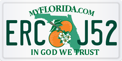 FL license plate ERCJ52