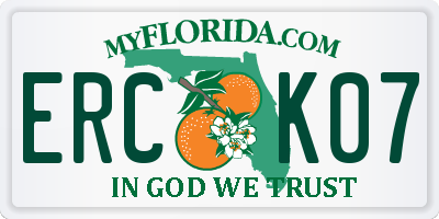 FL license plate ERCK07