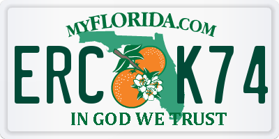 FL license plate ERCK74