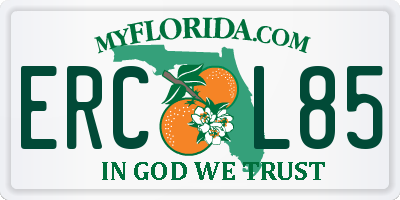 FL license plate ERCL85