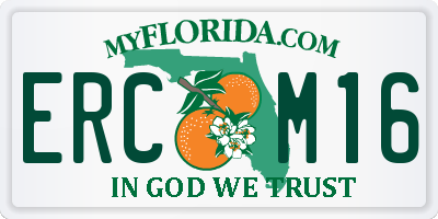 FL license plate ERCM16