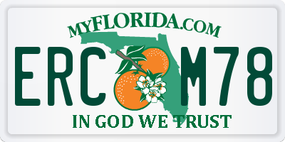 FL license plate ERCM78