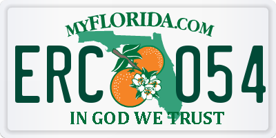 FL license plate ERCO54