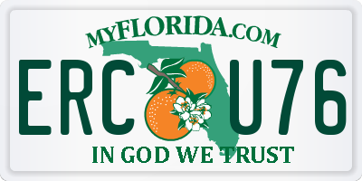 FL license plate ERCU76