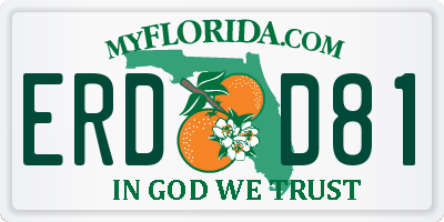FL license plate ERDD81