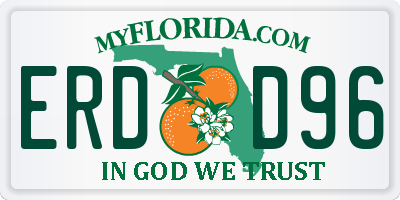FL license plate ERDD96