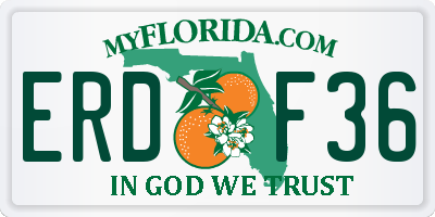FL license plate ERDF36