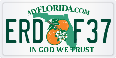 FL license plate ERDF37