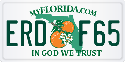 FL license plate ERDF65